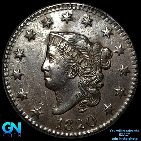 1820 Coronet Head Large Cents thumbnail