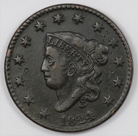 1824 Coronet Head Large Cents thumbnail