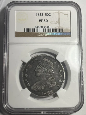 1833 US Early Half Dollar Coins thumbnail