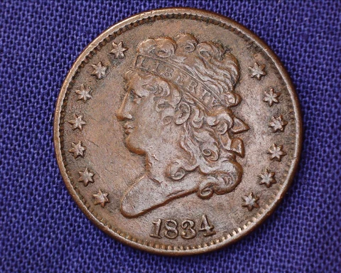 1834 Classic Head Half Cents thumbnail