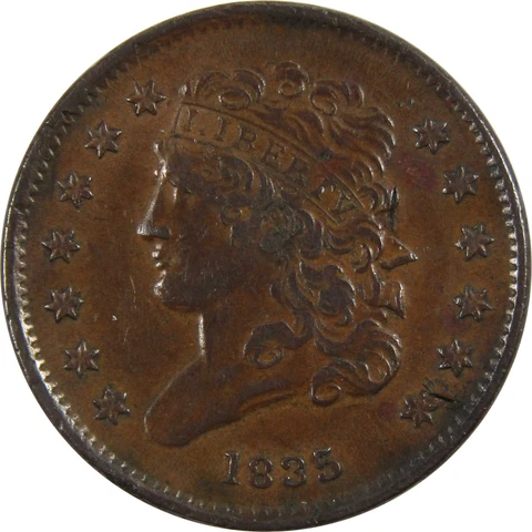 1835 Classic Head Half Cents thumbnail