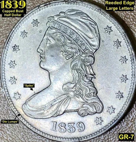 1839 US Early Half Dollar Coins thumbnail