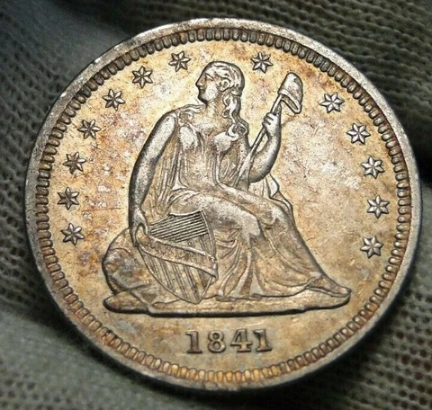 1841 Seated Liberty Quarters thumbnail