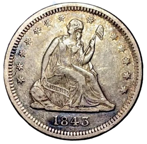 1843 Seated Liberty Quarters thumbnail