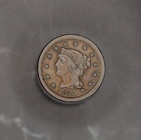1845 Braided Hair Large Cents thumbnail