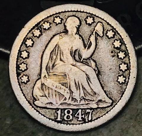 1847 Seated Liberty Half Dimes thumbnail