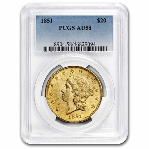 1851 US $20 Double Eagle Gold Coins thumbnail