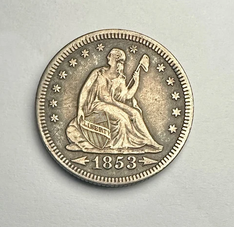 1853 P Seated Liberty Quarters thumbnail