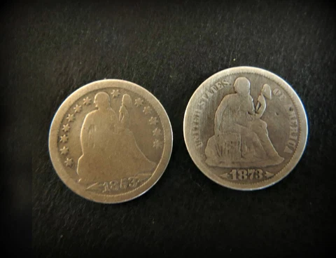 1853 Seated Liberty Dimes thumbnail