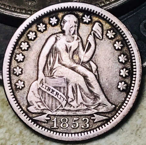 1853 Seated Liberty Dimes thumbnail