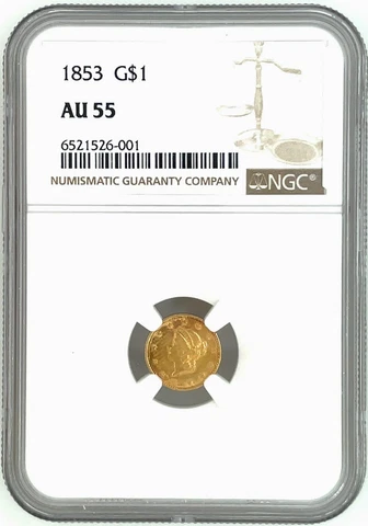 1853 US $1 Gold Coins thumbnail
