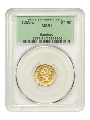 1853 US $2.50 Quarter Eagle Gold Coins thumbnail