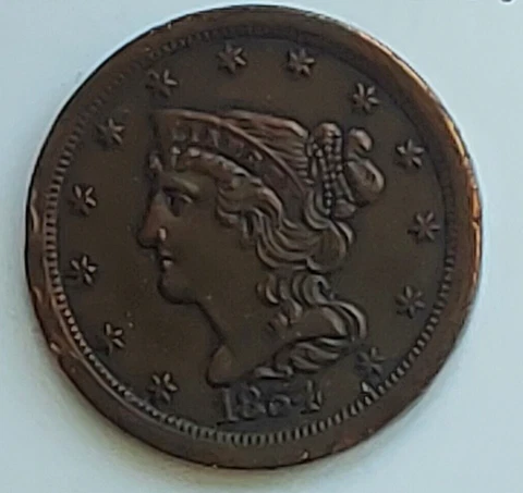 1854 Braided Hair Half Cents thumbnail