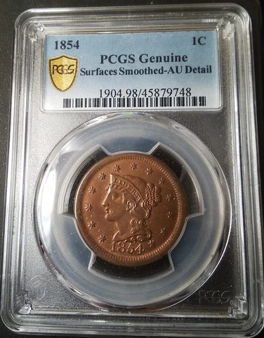 1854 Braided Hair Large Cents thumbnail