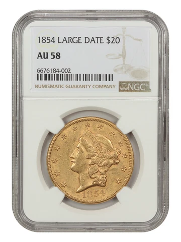 1854 US $20 Double Eagle Gold Coins thumbnail