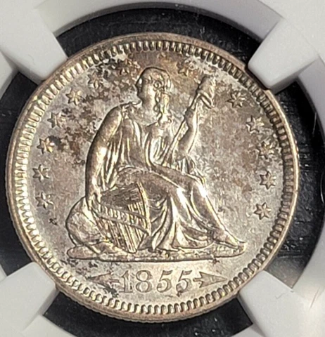 1855 S Seated Liberty Quarters thumbnail