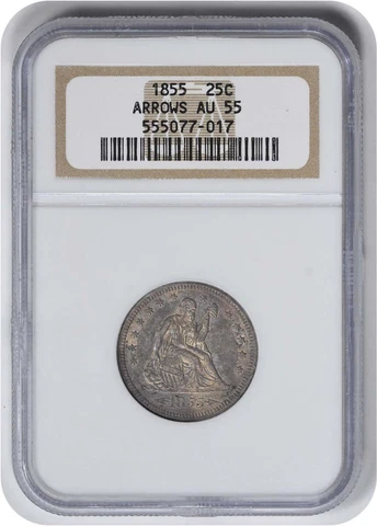 1855 S Seated Liberty Quarters thumbnail
