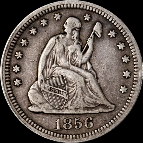 1856 S Seated Liberty Quarters thumbnail