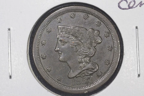 1857 Braided Hair Half Cents thumbnail