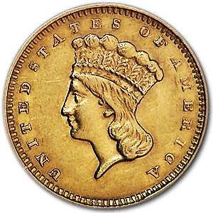 1857 US $1 Gold Coins thumbnail