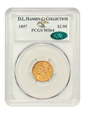 1857 US $2.50 Quarter Eagle Gold Coins thumbnail