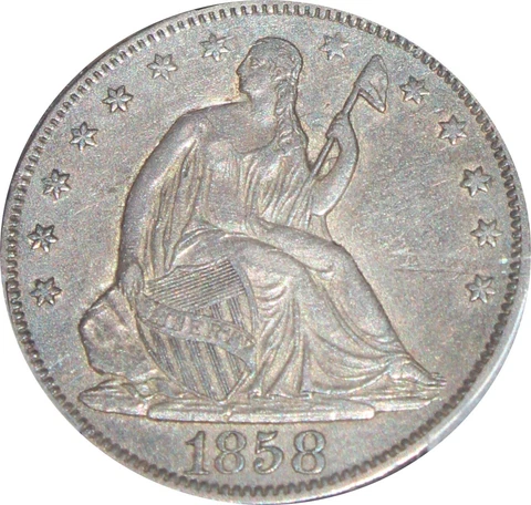 1858 O Seated Liberty Half Dollars thumbnail