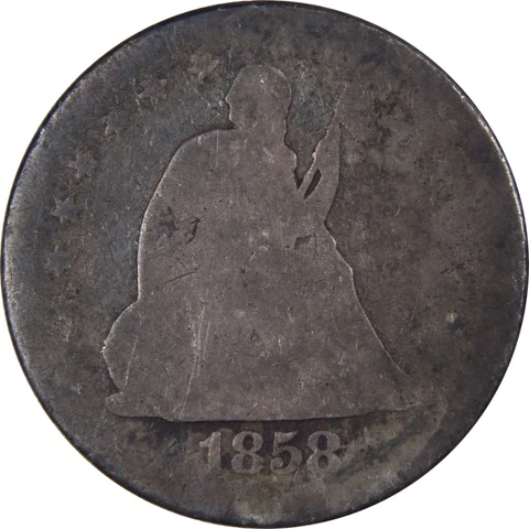1858 O Seated Liberty Quarters thumbnail