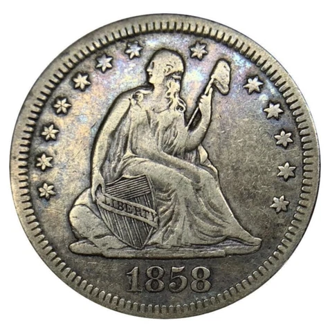 1858 O Seated Liberty Quarters thumbnail