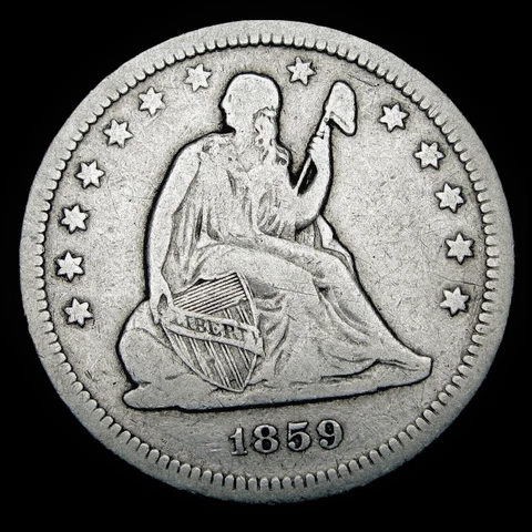 1859 O Seated Liberty Quarters thumbnail