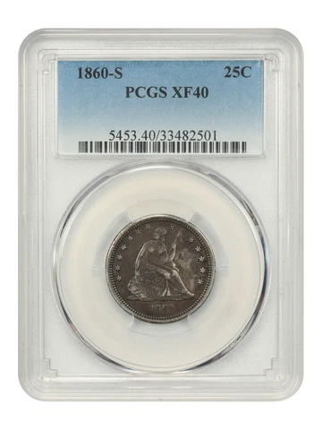 1860 Seated Liberty Quarters thumbnail