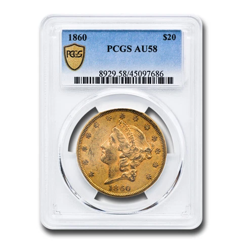 1860 US $20 Double Eagle Gold Coins thumbnail