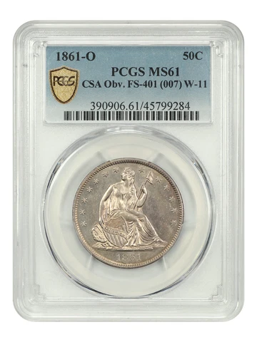 1861 S Seated Liberty Half Dollars thumbnail