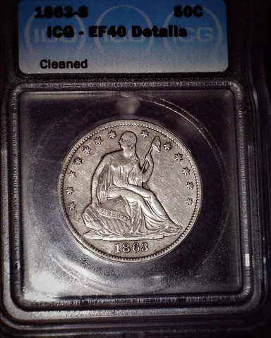 1863 S Seated Liberty Half Dollars thumbnail