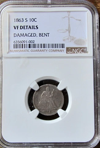 1863 Seated Liberty Dimes thumbnail