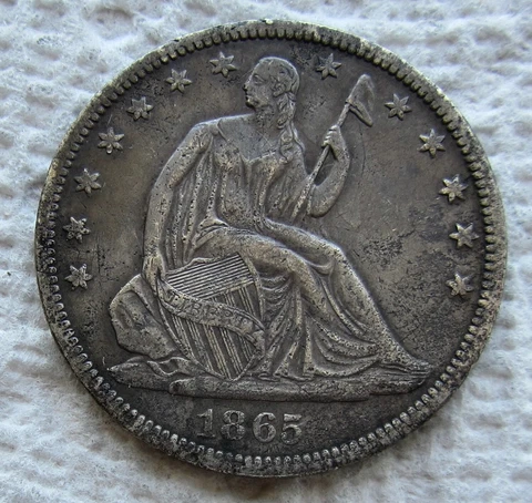 1865 S Seated Liberty Half Dollars thumbnail