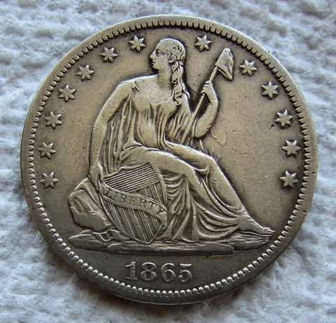 1865 S Seated Liberty Half Dollars thumbnail