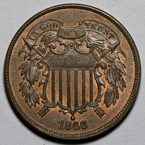 1866 2 Cent Coins thumbnail