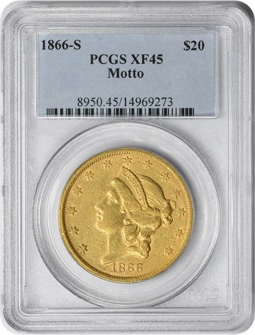 1866 US $20 Double Eagle Gold Coins thumbnail