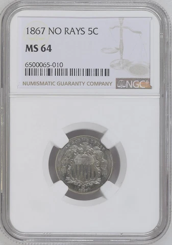1867 Shield Nickels thumbnail