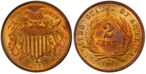 1868 2 Cent Coins thumbnail