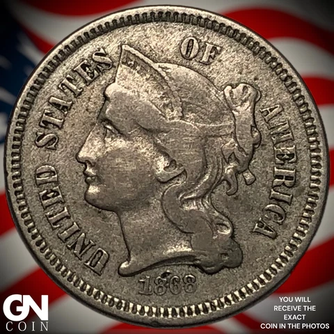 1868 3 Cent Nickels thumbnail