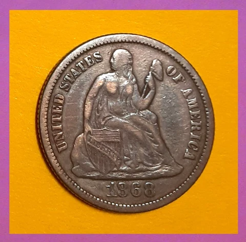 1868 Seated Liberty Dimes thumbnail