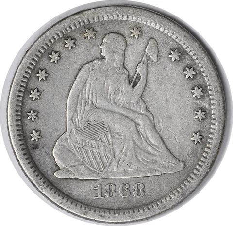 1868 Seated Liberty Quarters thumbnail