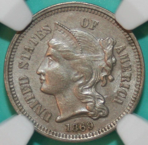 1869 3 Cent Nickels thumbnail