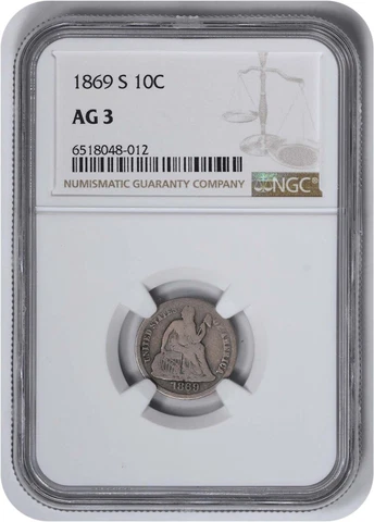 1869 Seated Liberty Dimes thumbnail