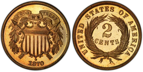 1870 2 Cent Coins thumbnail