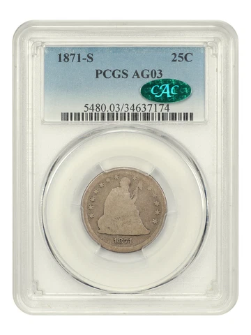 1871 Seated Liberty Quarters thumbnail