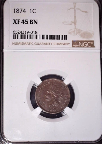 1874 Indian Head Pennies thumbnail