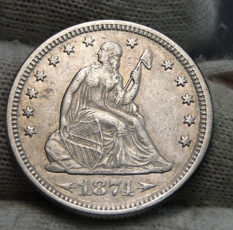1874 Seated Liberty Quarters thumbnail