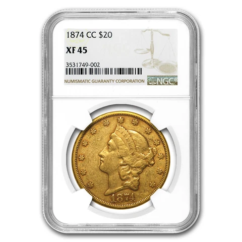 1874 US $20 Double Eagle Gold Coins thumbnail